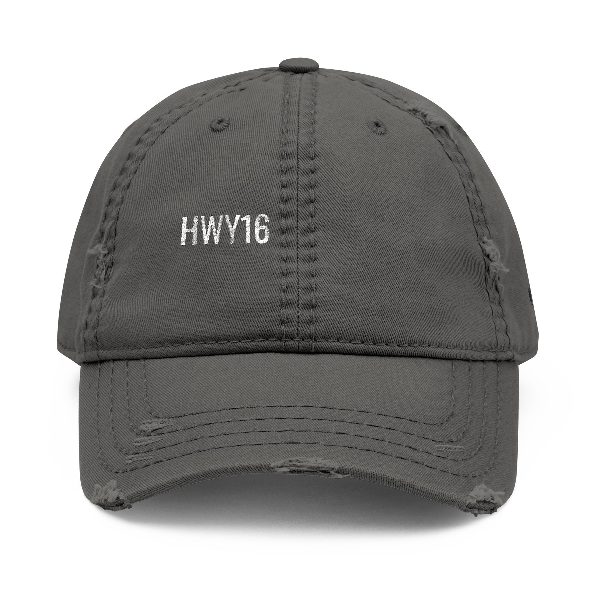 HWY16 Distressed Dad Cap — Coal